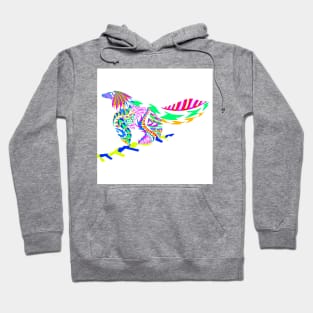 the bird dinosaur in floral ecopop tribal art Hoodie